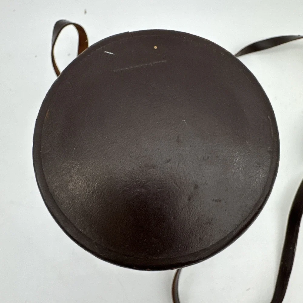 Unbranded Brown Leather Hard Lens Case 3.5 X 7